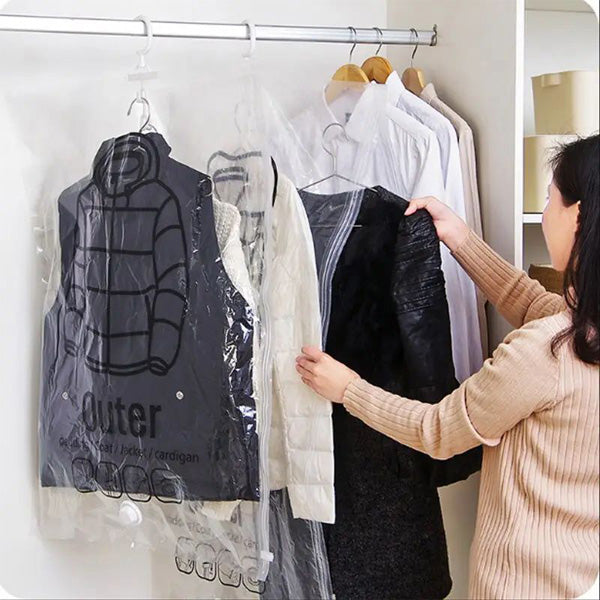 Hanging Vacuum Storage Bags for Closets, Set of Four