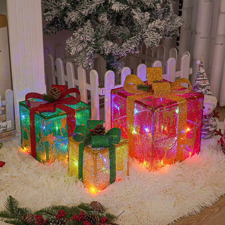 Lighted Christmas Present Boxes, 3-Piece LED Holiday Set