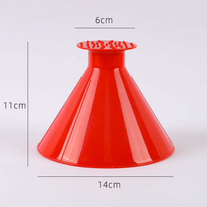 Hendrano™ Cone-Shaped Car Ice Scraper with Wide and Fine Edges