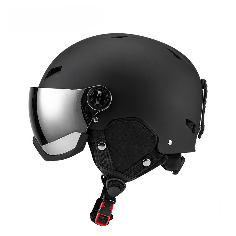 Ski Helmet with Integrated Visor and Aerodynamic Shell