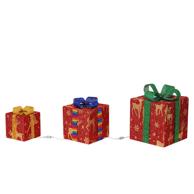 Lighted Christmas Present Boxes, 3-Piece LED Holiday Set