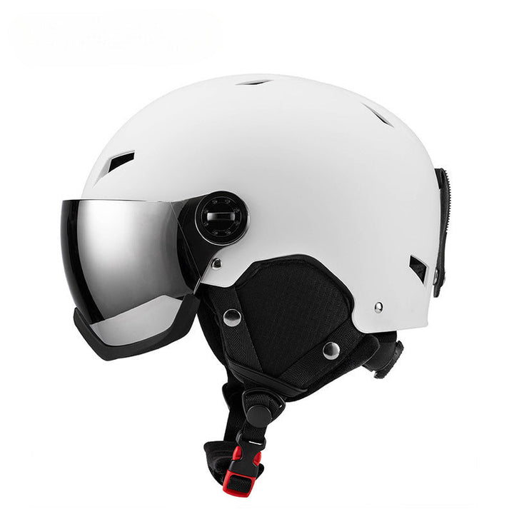 Ski Helmet with Integrated Visor and Aerodynamic Shell
