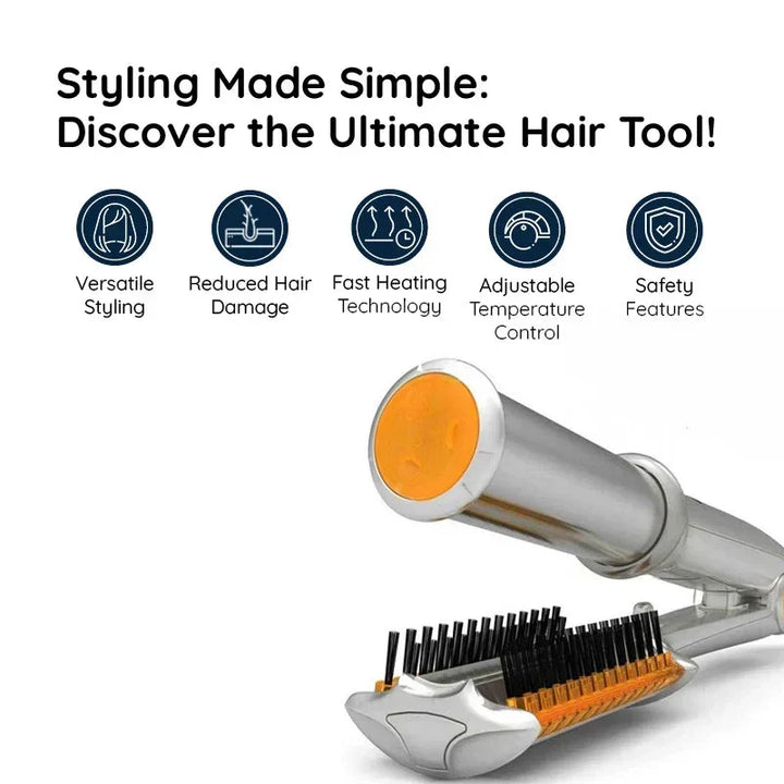 Hendrano™ 2-in-1 Rotating Hot Air Brush for Waves and Sleek Straight Hair