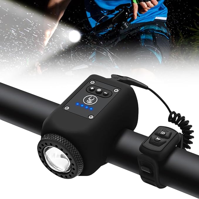 Hendrano™ 110dB Rechargeable Bike Horn and Headlight – 2-in-1, Waterproof