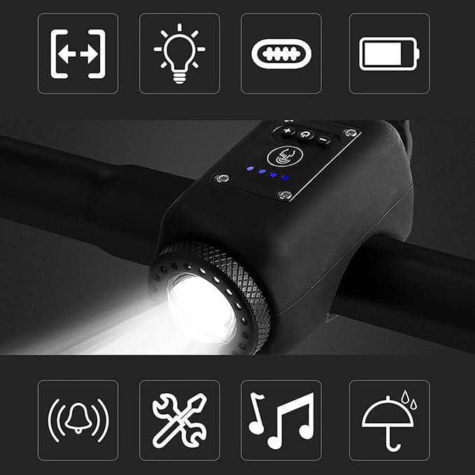 Hendrano™ 110dB Rechargeable Bike Horn and Headlight – 2-in-1, Waterproof