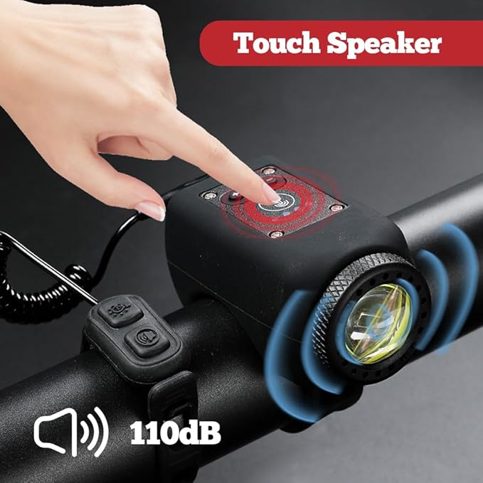 Hendrano™ 110dB Rechargeable Bike Horn and Headlight – 2-in-1, Waterproof