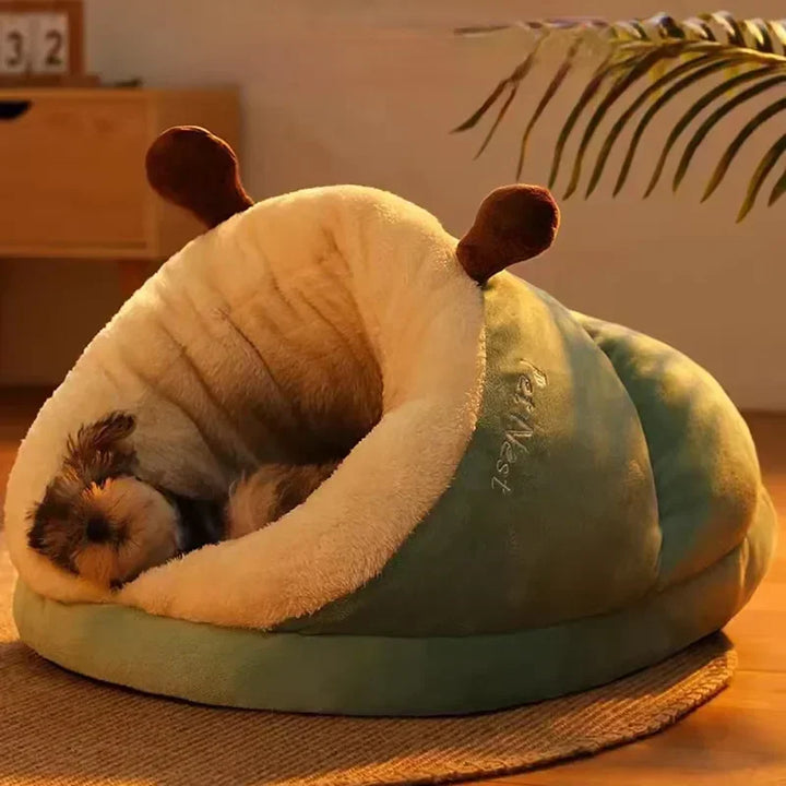 Slipper-Shaped Fleece Dog Bed – Foldable and Washable