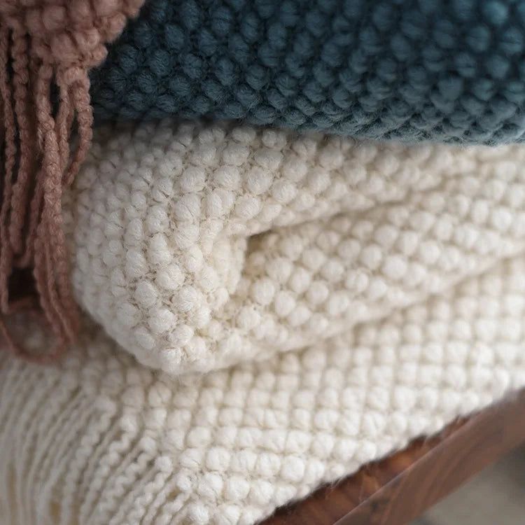 Cream White Wool Blanket, Warm and Cozy Year-Round