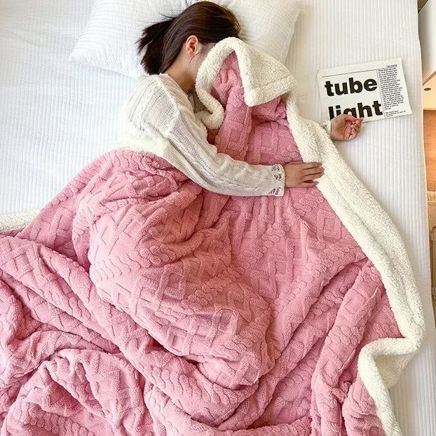 Reversible Sherpa Fleece Blanket, Warm Without the Bulk