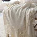 Hendrano™ Cream White Wool Blanket, Warm and Cozy Year-Round