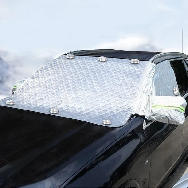 Extra-Large Windshield Cover with Mirror and Side Window Flaps