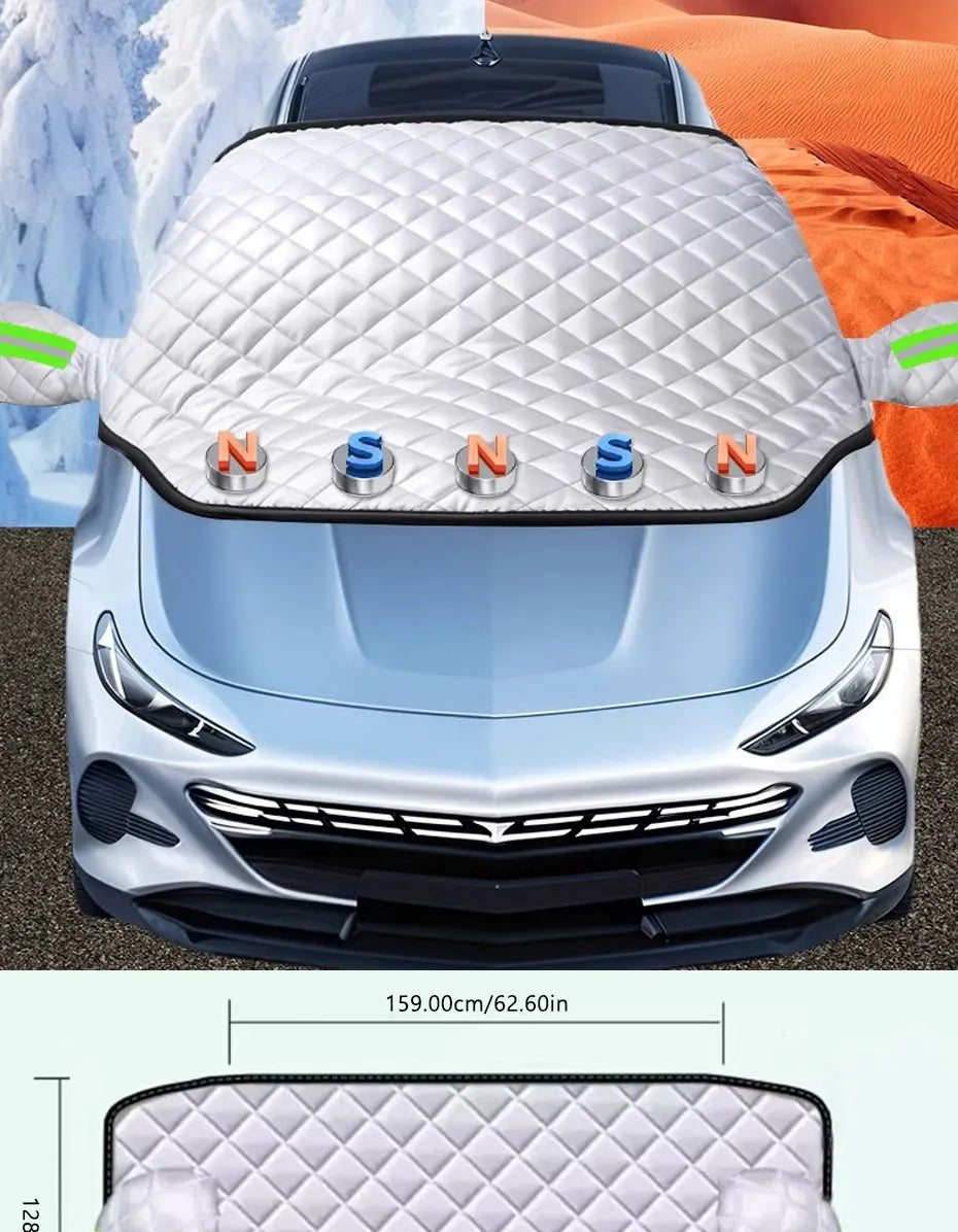 5-Layer Magnetic Windshield Cover with Mirror and Side Protection
