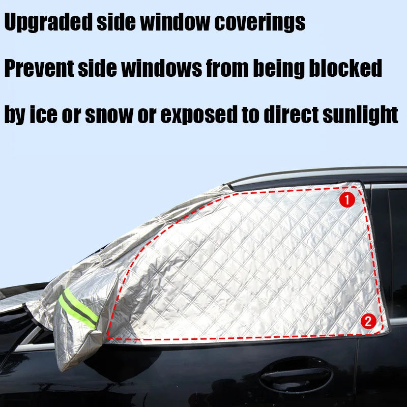 Extra-Large Windshield Cover with Mirror and Side Window Flaps