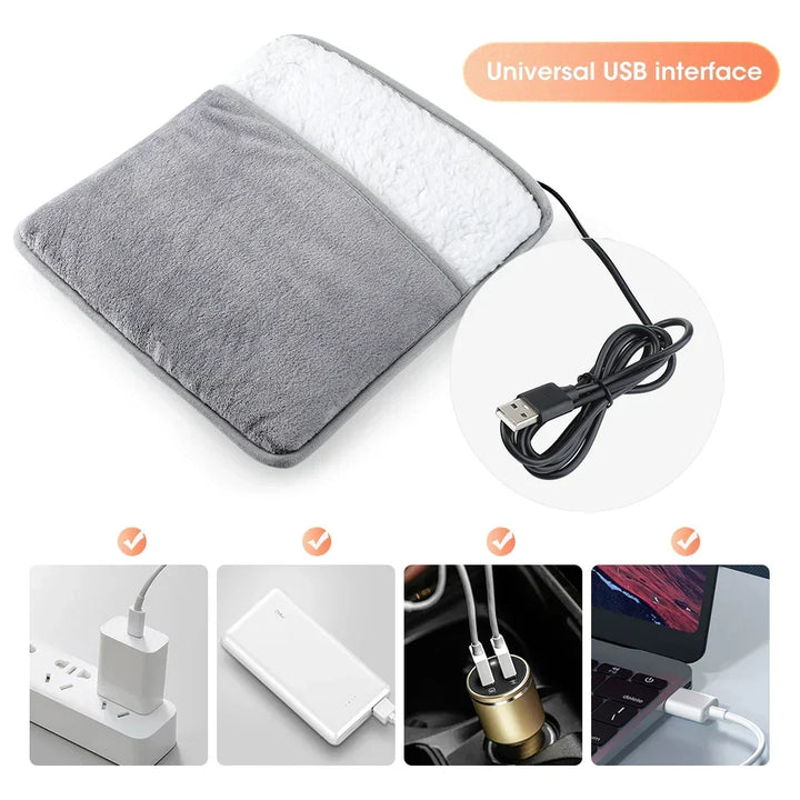 Hendrano™ USB Heated Foot Mat in Soft Flannel with Steady Warmth