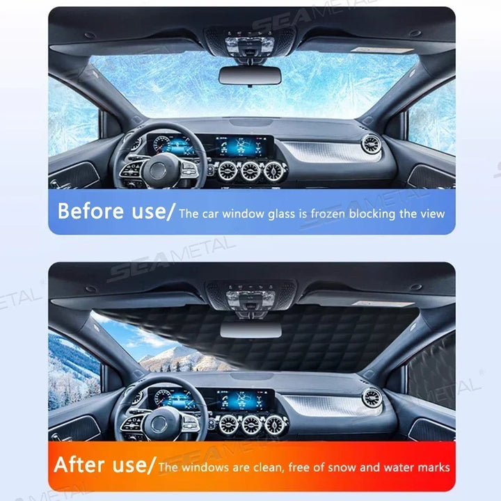5-Layer Magnetic Windshield Cover with Mirror and Side Protection