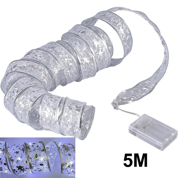 Hendrano™ Christmas Ribbon with Warm White LED String Lights