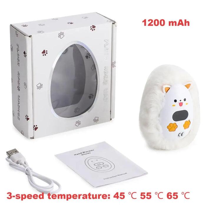 Hendrano™ Plush Fox Pocket Hand Warmer, USB-C Rechargeable