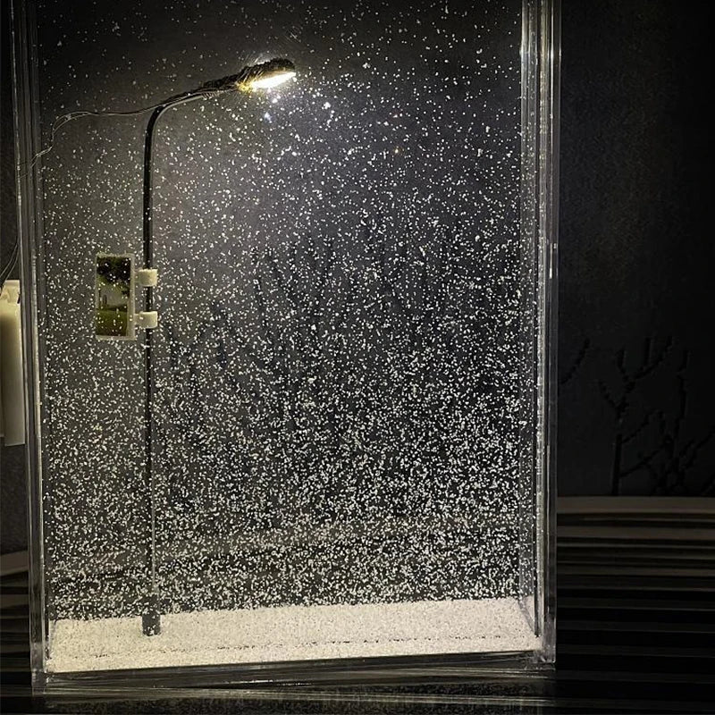 Snowy Street Lamp Night Light – Glowing Winter Scene Diorama