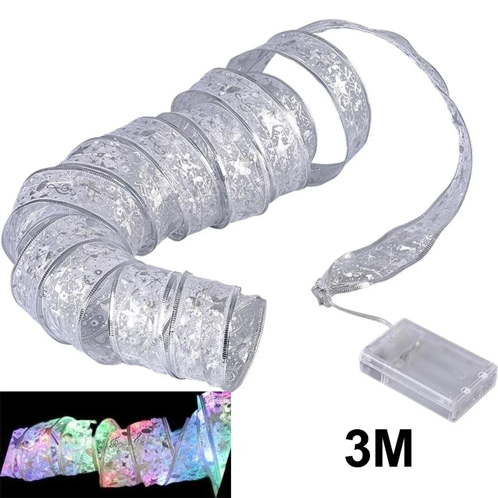 Hendrano™ Christmas Ribbon with Warm White LED String Lights