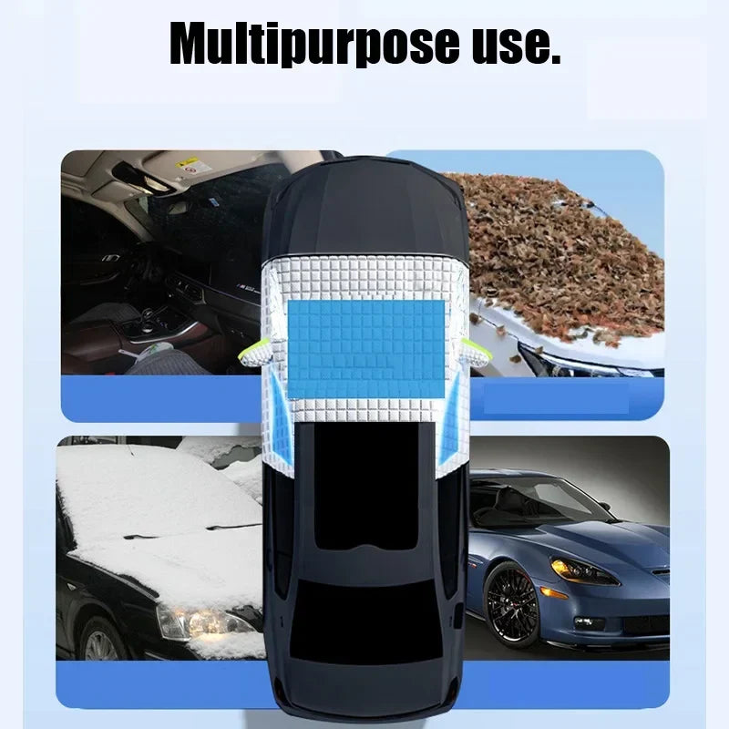 Extra-Large Windshield Cover with Mirror and Side Window Flaps
