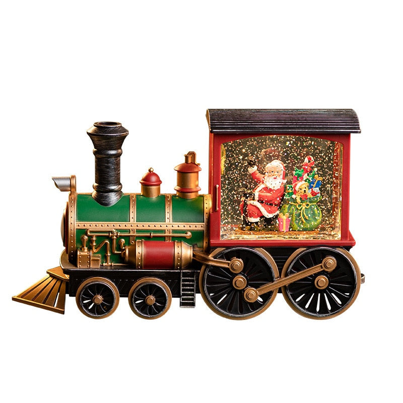Santa Train Snow Globe Music Box with 8 Holiday Songs
