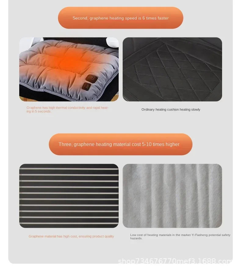 Hendrano™ Heated Seat Cushion with 3 Heat Settings &amp; Graphene Heating