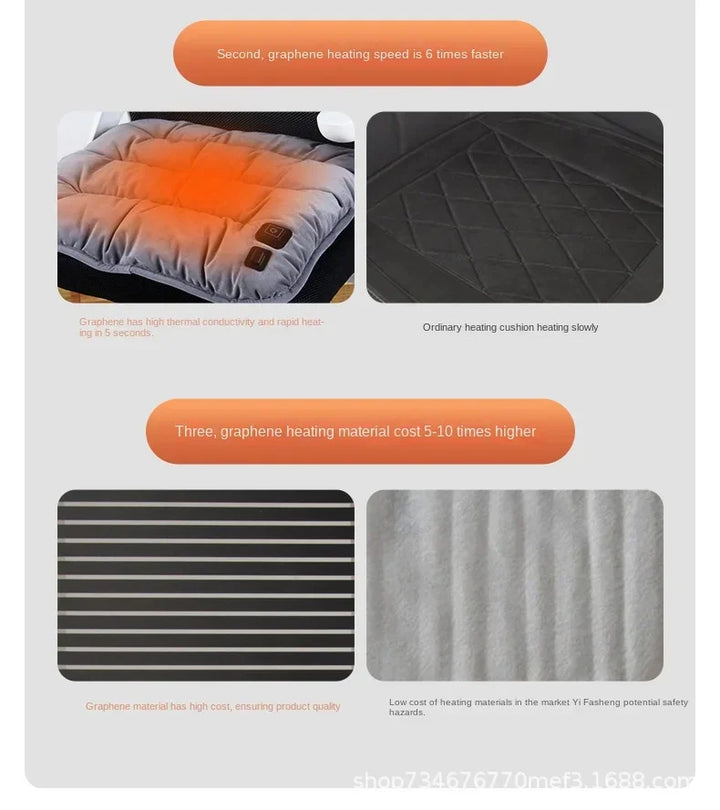 Hendrano™ Heated Seat Cushion with 3 Heat Settings &amp; Graphene Heating
