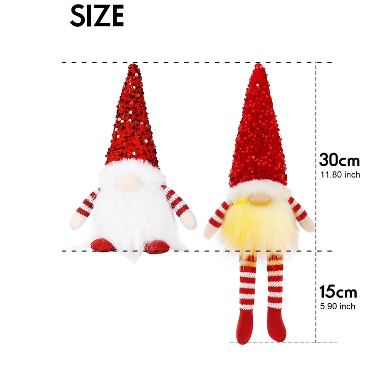 Nordlumis | Glowing Christmas Gnome | 30 × 10 × 10 cm | LED Window &amp; Table Decoration | Battery Operated | Gift Idea for Christmas &amp; New Year