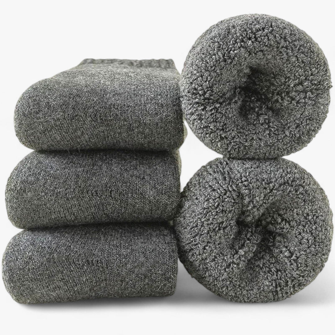 Wool and Cashmere Thermal Socks 3-Pack with Fleece Loop