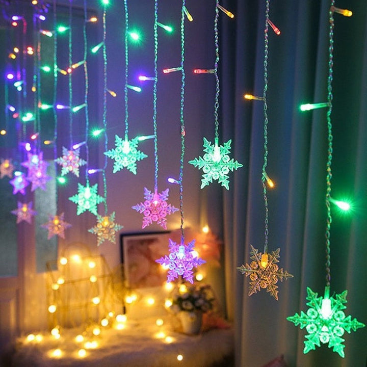 LED Snowflake String Lights for Trees and Windows