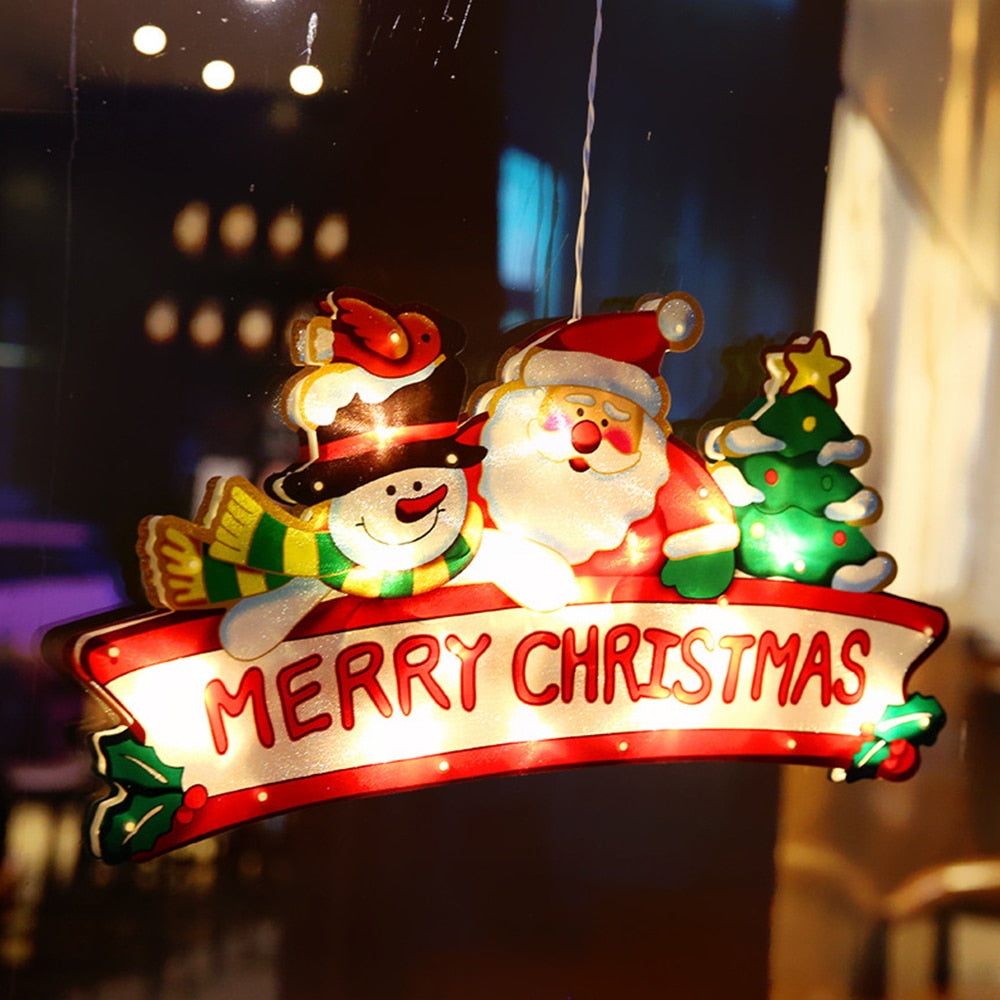 Hendrano™ Battery Christmas Window Hanging Light with Flashing Mode
