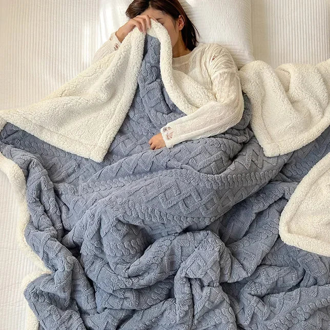 Reversible Sherpa Fleece Blanket, Warm Without the Bulk
