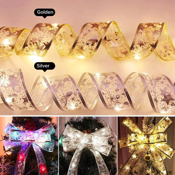Hendrano™ Christmas Ribbon with Warm White LED String Lights