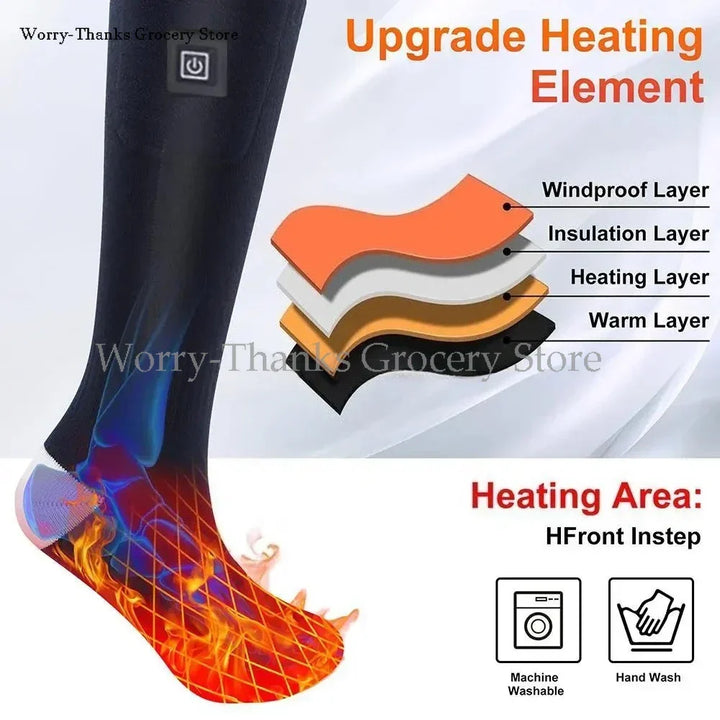 HeatWear Rechargeable Socks with Battery Box | Electric Heating Socks for Women &amp; Men | Warm Socks for Skiing, Hiking &amp; Outdoor