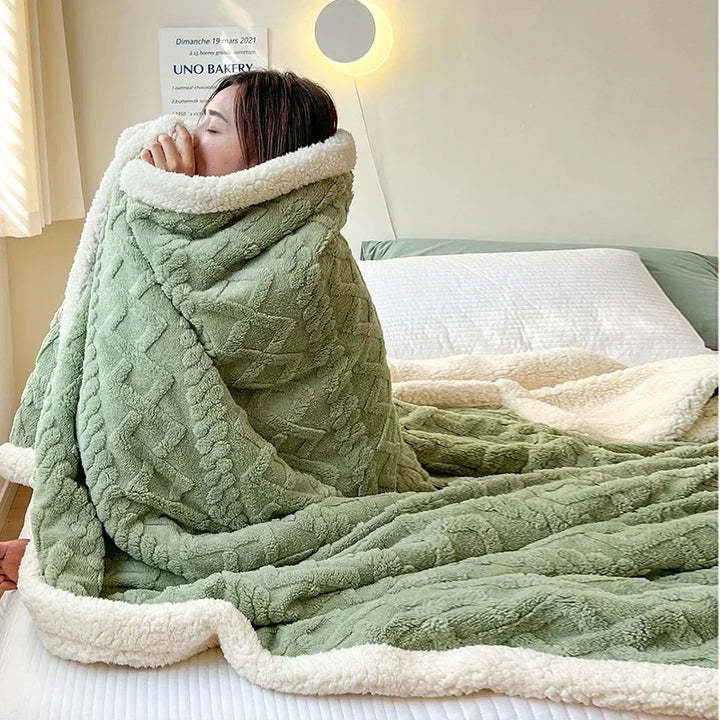 Reversible Sherpa Fleece Blanket, Warm Without the Bulk