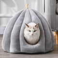 Hendrano™ Cozy Pumpkin Cat Bed with Enclosed Plush Hideaway