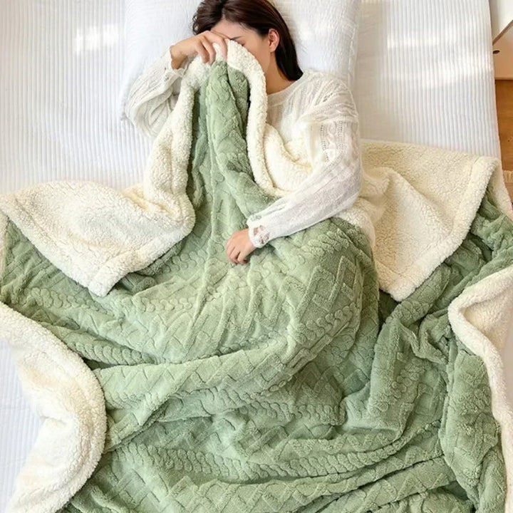 Reversible Sherpa Fleece Blanket, Warm Without the Bulk