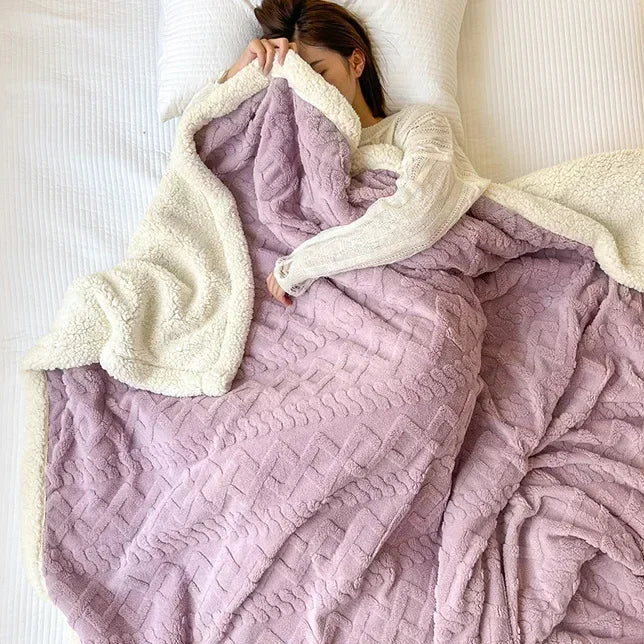 Reversible Sherpa Fleece Blanket, Warm Without the Bulk