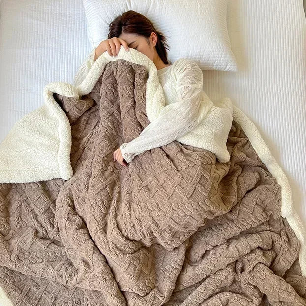 Reversible Sherpa Fleece Blanket, Warm Without the Bulk