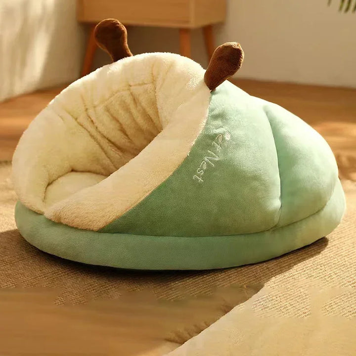 Slipper-Shaped Fleece Dog Bed – Foldable and Washable