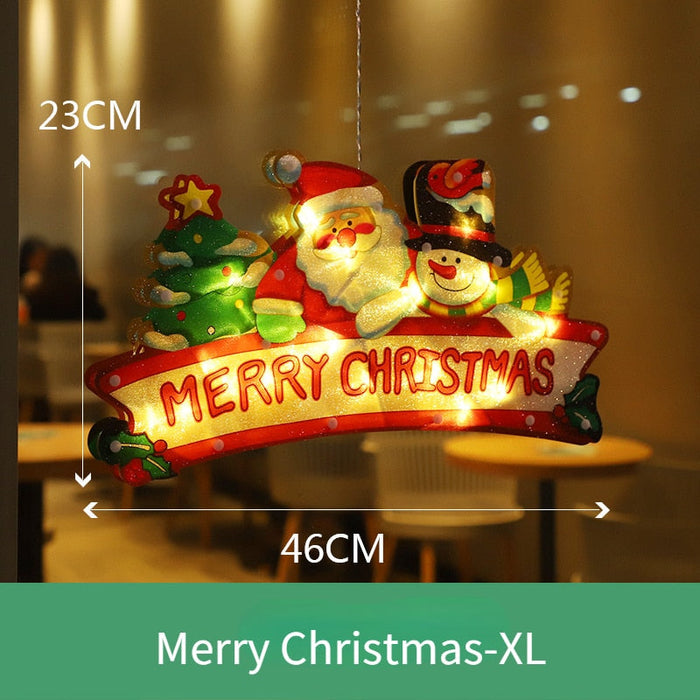 Hendrano™ Battery Christmas Window Hanging Light with Flashing Mode