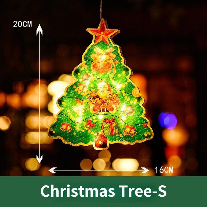 Hendrano™ Battery Christmas Window Hanging Light with Flashing Mode