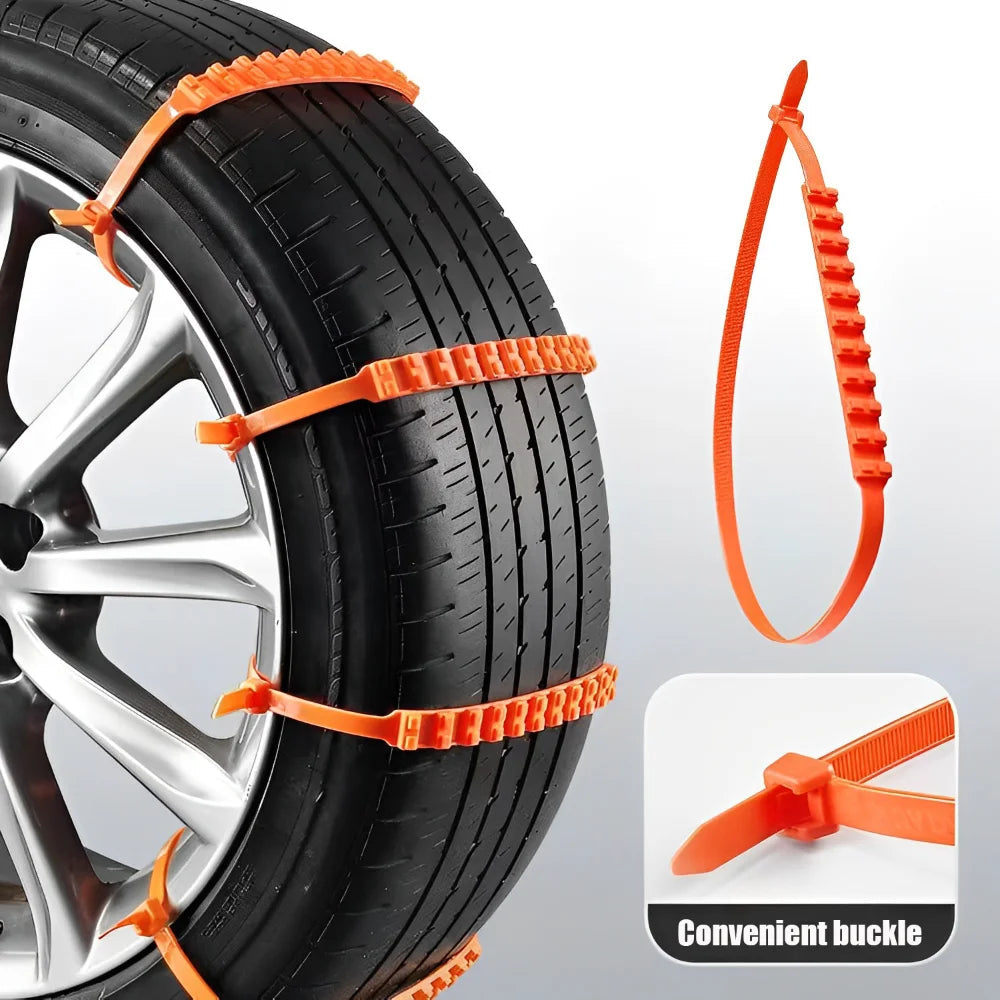 Hendrano™ Rubber Anti-Skid Tire Straps for Snow and Ice, Easy Install
