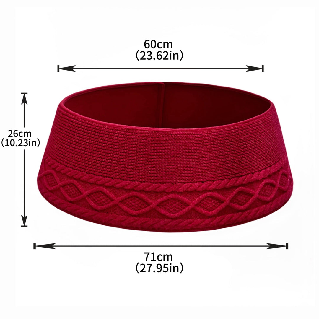 Hendrano™ Cable-Knit Christmas Tree Skirt with Easy Tie Closure