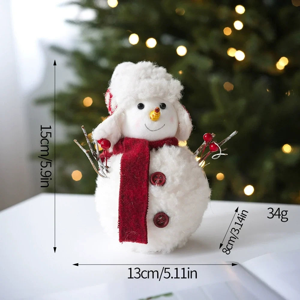 Plush Knitted Christmas Snowman Doll Ornament