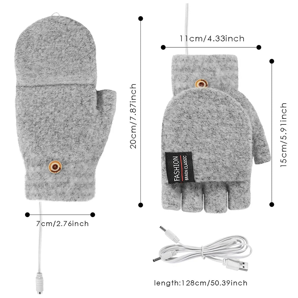 Hendrano™ USB Rechargeable Knit Heated Gloves with 3 Heat Settings