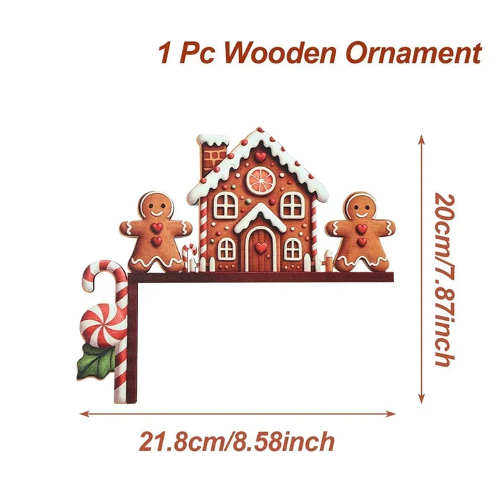 Christmas Wooden Decoration FrostiHome | Santa Claus &amp; Snowman | Wooden Door Sign &amp; Corner Decoration | Christmas &amp; New Year 2026