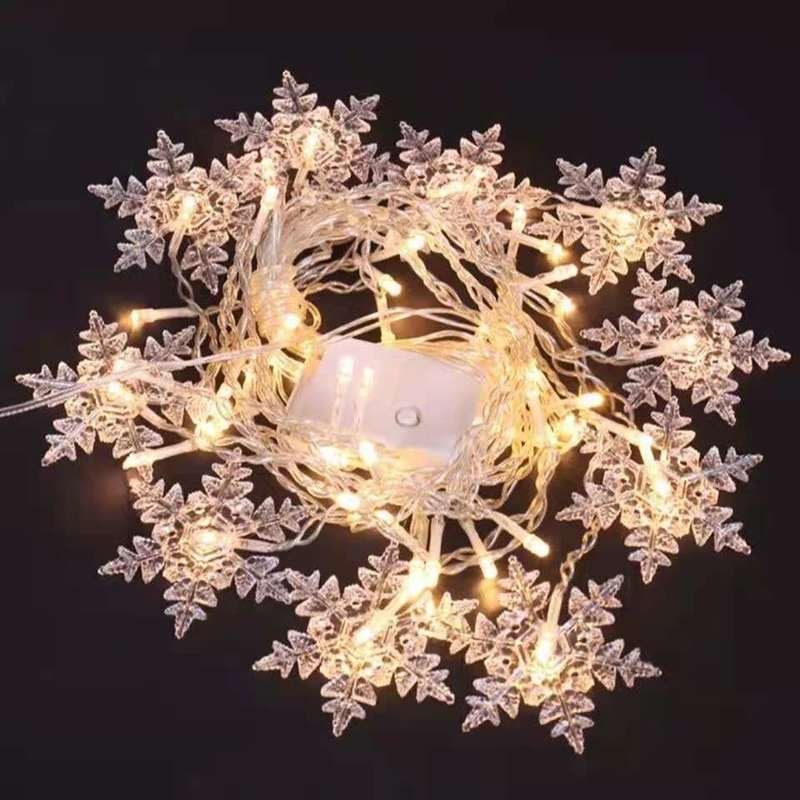 LED Snowflake String Lights for Trees and Windows