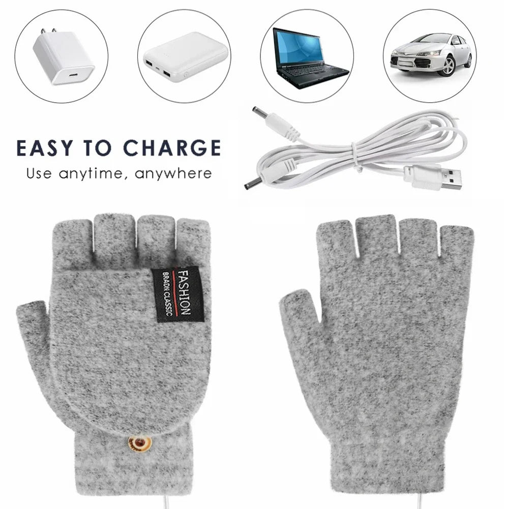 Hendrano™ USB Rechargeable Knit Heated Gloves with 3 Heat Settings