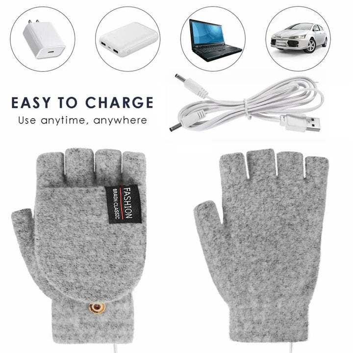 Hendrano™ USB Rechargeable Knit Heated Gloves with 3 Heat Settings